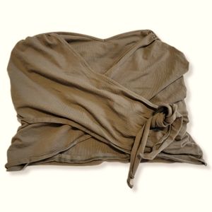 Express Size Large layered strapless top 95% Cotton 5% Spandex, Olive/Brown.